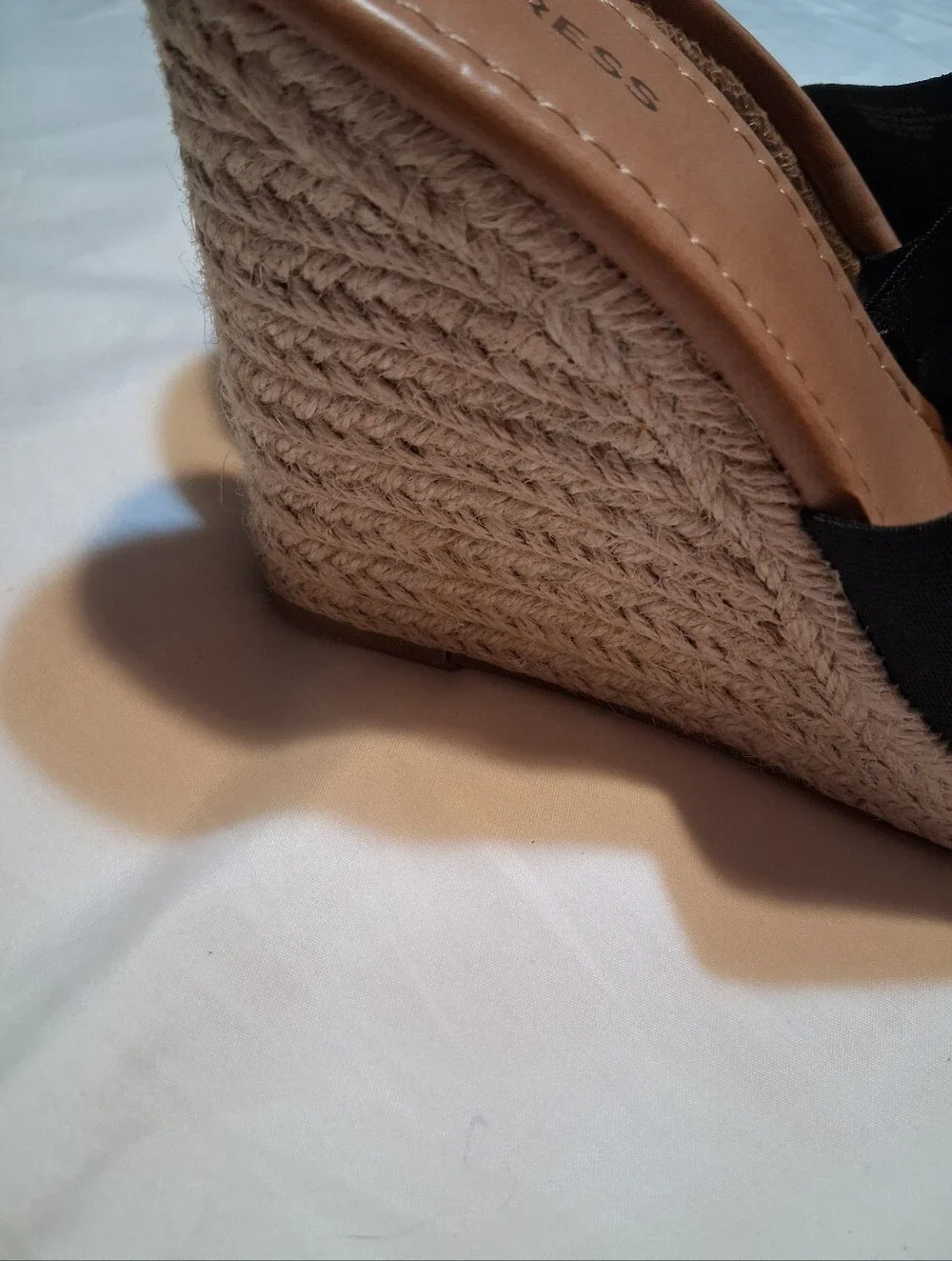 Express Black Elastic Band Espadrille Wedge Sandals Size 7